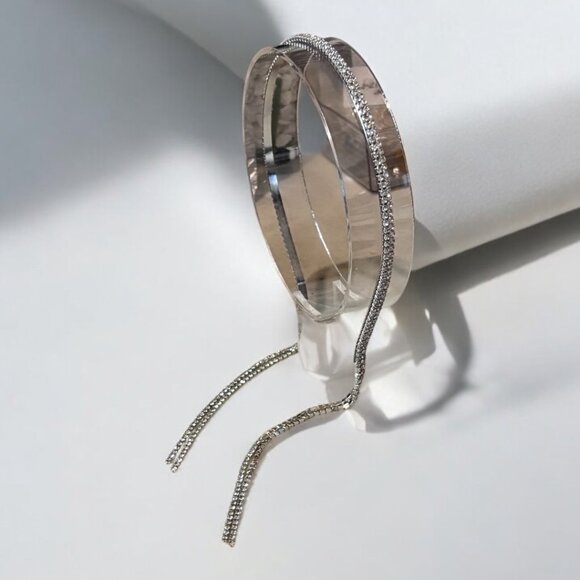 2 Row Bling Rhinestone Hairband - Picture 2 of 7